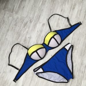 Colorblock Bikini - Blue Yellow White  NWT - M